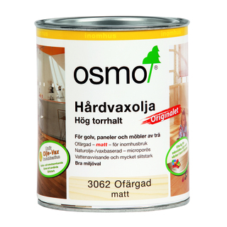 GOLVOLJA OSMO 3062 0,75LIT MATT ORIGINALET HÅRDVAXOLJA